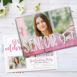 Låt oss Celebrate | Senior Grad | ROSA STUDENTEN Inbjudningar