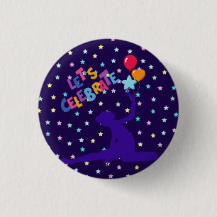 Låt oss Celebrate Stars och Balloons Knapp