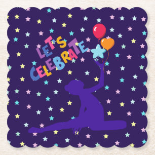 Låt oss Celebrate Stars och Balloons Underlägg Papper