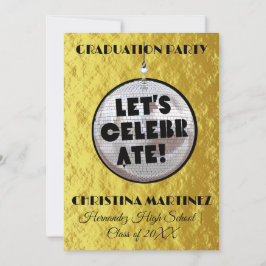 Låt oss Celebrate STUDENTEN Disco Boll Party Inbjudningar