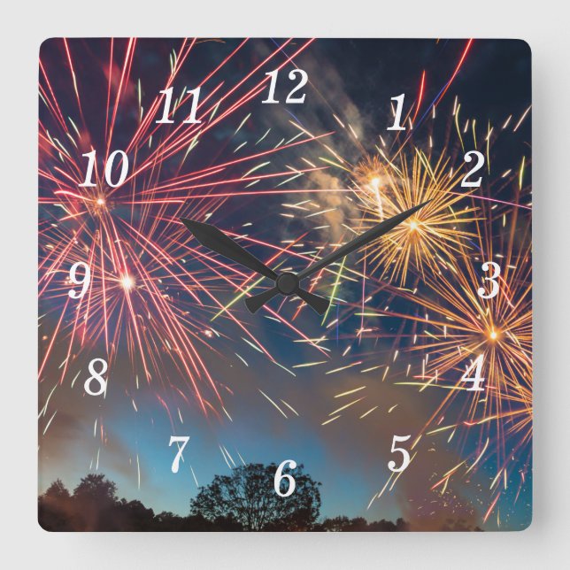 Låt oss Celebred Wall Clock Fyrkantig Klocka (Framsida)