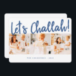 Låt oss Challah Modern Simple Three Photo Helgdag Julkort<br><div class="desc">Design består av enkel vit bakgrund med böjlig lekfull typografi. Lägg till ditt namn,  hälsning och år</div>