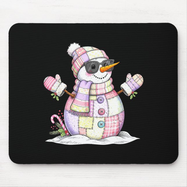 Låt oss chilla Snömannen jul kaffe söta högtider  Musmatta (Framsidan)