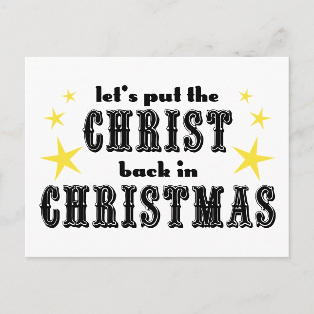 Låt oss CHRIST i CHRISTMAS igen Helg Vykort (Framsida)