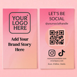 Låt oss Connect Social Media QR-kod liten Visitkort