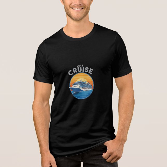 Låt oss Cruise Retro Sunset Vacation T-Shirt (Framsida)