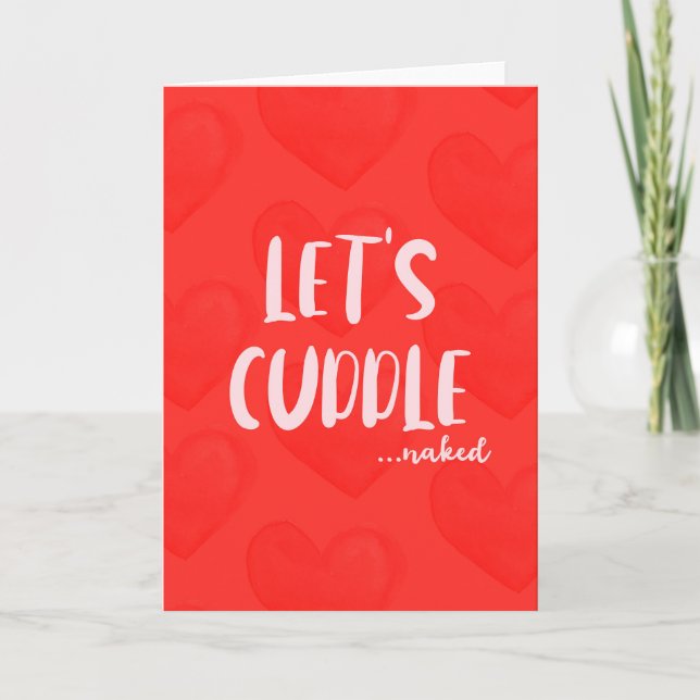 Låt oss Cuddle Naughty Valentine Day Tack Kort (Framsida)