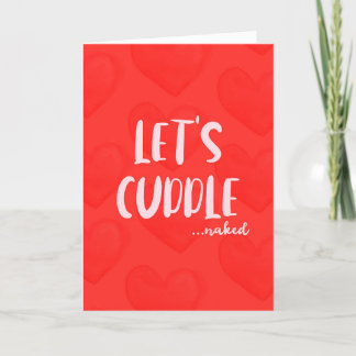 Låt oss Cuddle Naughty Valentine Day Tack Kort