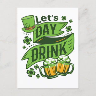 Låt oss Dag Drag-St patricks day Vykort