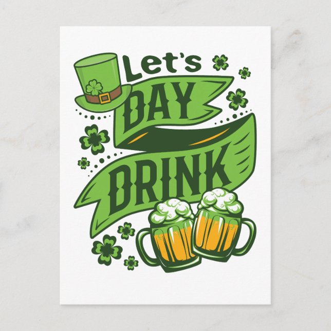 Låt oss Dag Drag-St patricks day Vykort (Framsida)