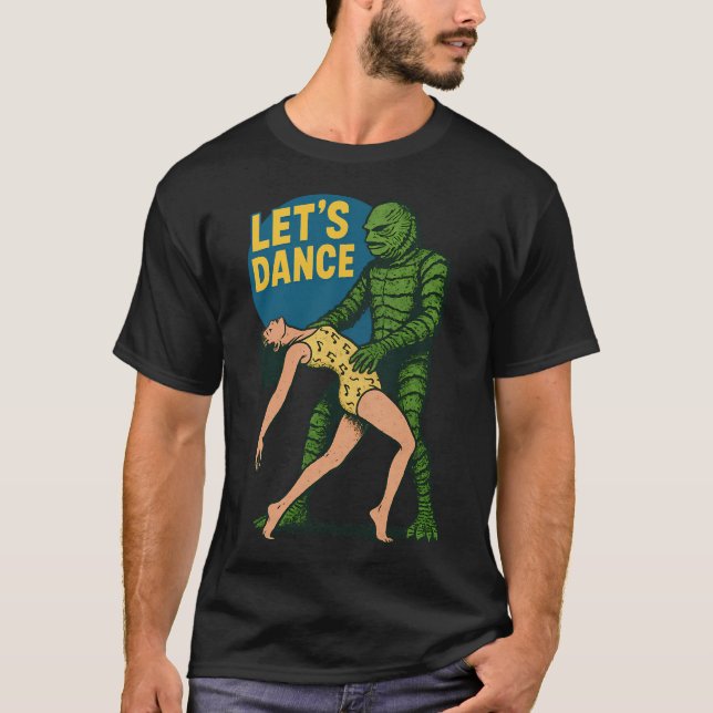 Låt oss dansa Creature Feature - Retro Monster M T Shirt (Framsida)
