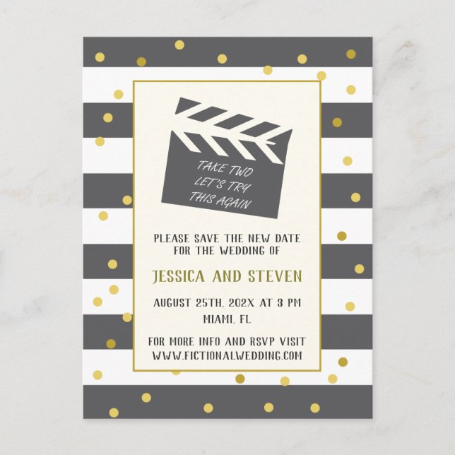 Låt oss det här igen med det roliga bröllop-uppdat vykort (Framsida)