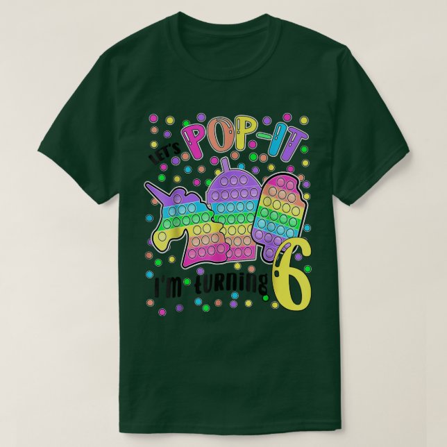 Låt oss det jag gör om 6 färgstarka 6e-födelsedag  t shirt (Design framsida)