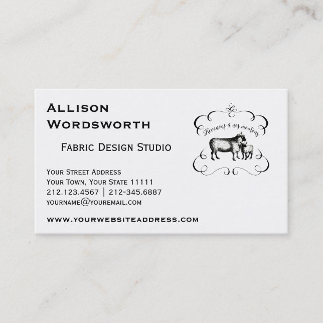 Låt oss dig komma tillbaka till vårt får - luddig  visitkort (Framsida)