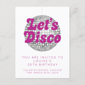 Låt oss disco firande party inbjudan