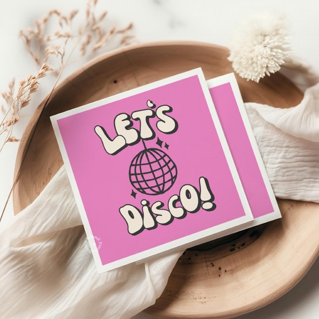 Låt oss Disco Party Magenta Napkin Pappersservett (Skapare uppladdad)