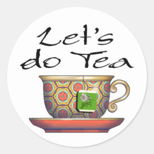 Låt oss do Tea - 002 Runt Klistermärke