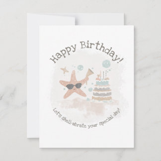 Låt oss dra Snäckan ur! Personlig Starfish Birthda Julkort
