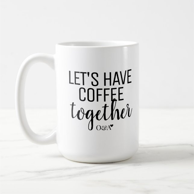 Låt oss dricka kaffe tillsammans | Parmonogram Sva Kaffemugg (Vänster)