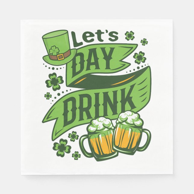 Låt oss dricka på St Patricks Day Pappersservett (Framsidan)