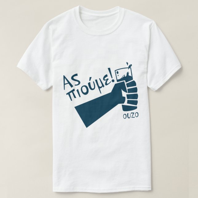 Låt oss dryfta Ouzo! - (grekiska) T Shirt (Design framsida)