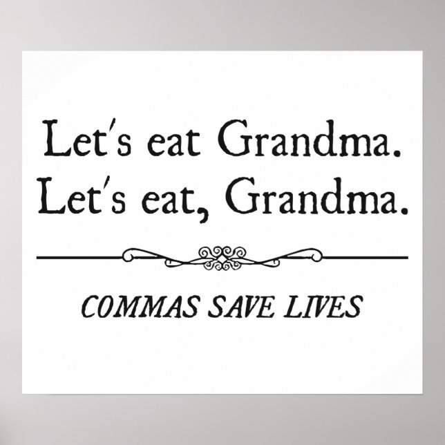 Låt oss Eat Grandma Commas Spara Lives Poster (Framsidan)
