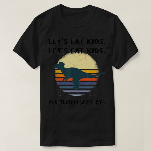 Låt oss Eat Kids interpunktion Matters Funny Gramm T Shirt (Design framsida)