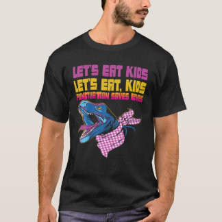Låt oss eat Kids interpunktion sparar liv i dinosa T Shirt