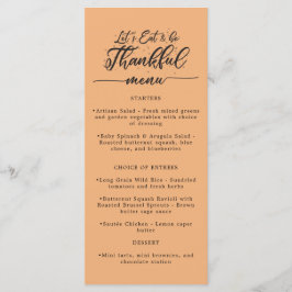 Låt oss Eat och var tacksam Orangens Thanksgiving Meny