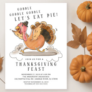 Låt oss Eat Paj Thanksgiving Inbjudningar