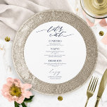 Låt oss Eat Round Bröllop-menykort för plåt Meny<br><div class="desc">Ett enkelt menykort för calligraphy bröllop i chic. Jag erbjuder en kostnadsfri anpassningstjänst. Om du har några frågor eller speciella förfrågningar kan du kontakta mig.</div>