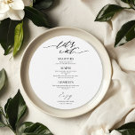 Låt oss Eat Round Bröllop-menykort för plåt Meny<br><div class="desc">Ett enkelt menykort för calligraphy bröllop i chic. Jag erbjuder en kostnadsfri anpassningstjänst. Om du har några frågor eller speciella förfrågningar kan du kontakta mig.</div>