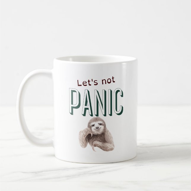 Låt oss ej Panic Sloth Coffee Mugg (Vänster)