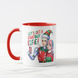 🤖 Låt oss en Chatbot Elfie Funny-julsemester Mugg