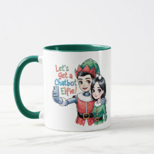 🤖 Låt oss en Chatbot Elfie Funny-julsemester Mugg