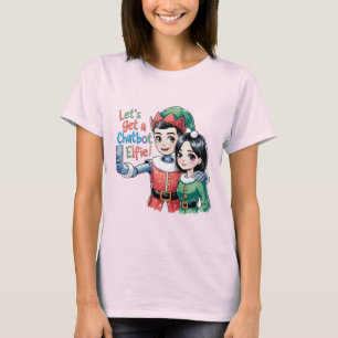 🤖 Låt oss en Chatbot Elfie Funny-julsemester T Shirt