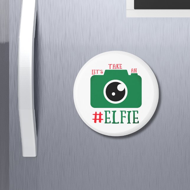 Låt oss en Elfie Santa Cam-julklapp Magnet (Skapare uppladdad)