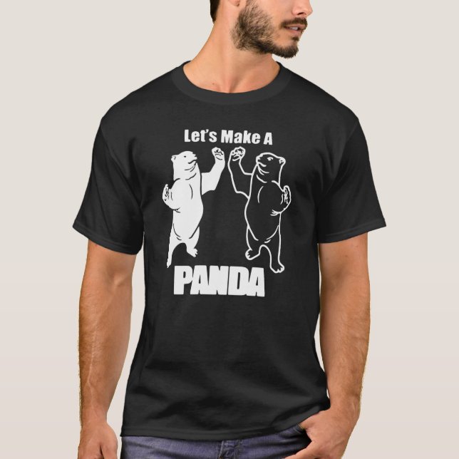 Låt oss en panda Black and White Polar Bear Pan T Shirt (Framsida)