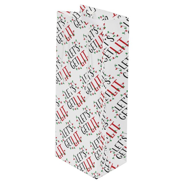 Låt oss få belysta Typografi och julgransLjus (Framsidan Vinklad)