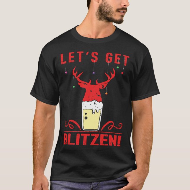 Låt oss få Blitzen-juljakt och -bi T Shirt (Framsida)