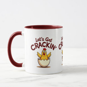 Låt oss få Crackin’ Funny Chicken Farm Pun Mugg
