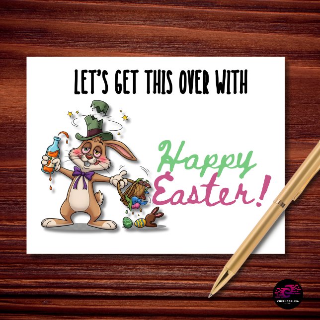 Låt Oss Få Det Här Över Med Rolig Påskharen Helg Vykort (Easter plans: survive and go home 🐰🥴)