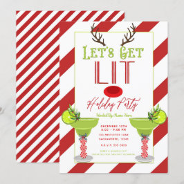 Låt oss få det lit Reindeer Holiday Cocktail Party Inbjudningar