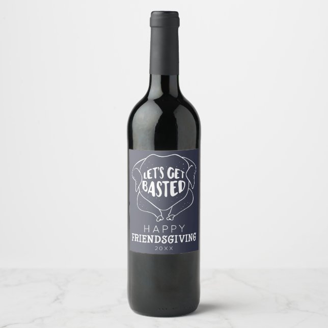 Låt Oss Få En Friendsgiving Vin Etikett (Framsida)