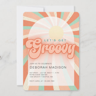 Låt oss få en Groovy orange firande inbjudan