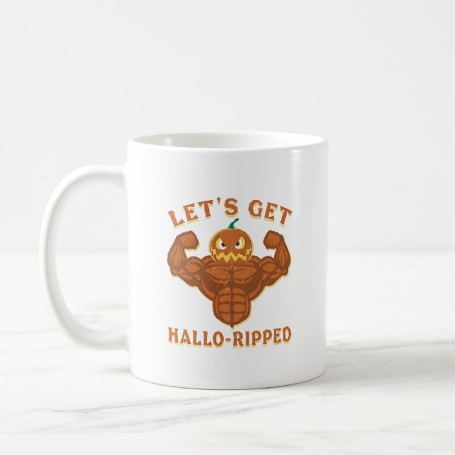 Låt Oss Få En Hallå Rippad Halloween-träning Kaffemugg (Vänster)