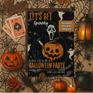 Låt oss få en kuslig Halloweenfest Inbjudningar