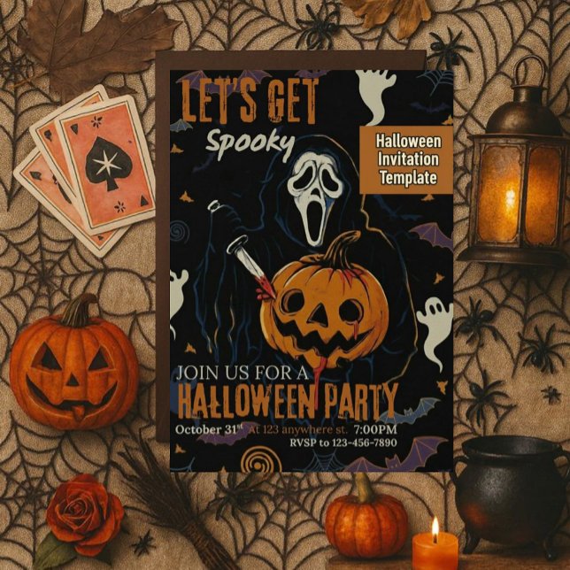 Låt oss få en kuslig Halloweenfest Inbjudningar (Skapare uppladdad)