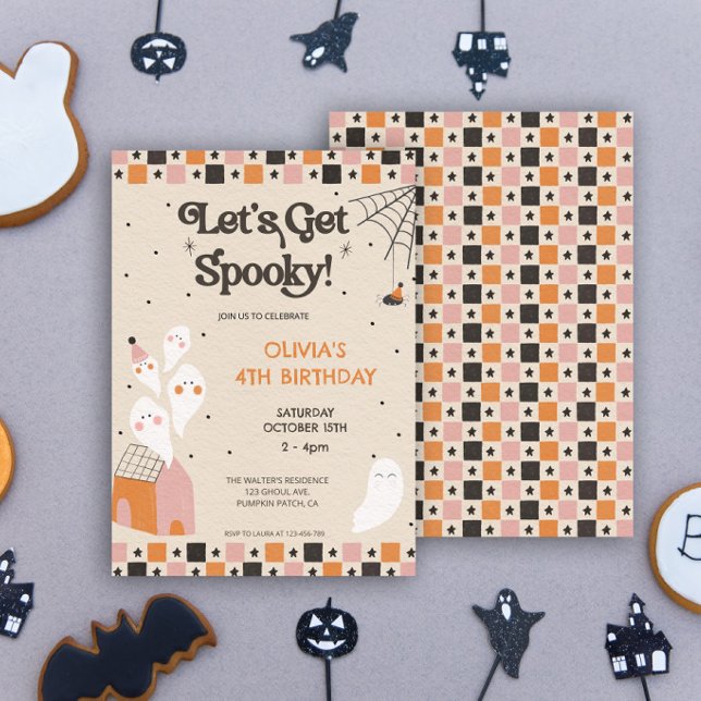 Låt Oss Få En Ryslig Söt Halloween Födelsedagsfest Inbjudningar (Skapare uppladdad)