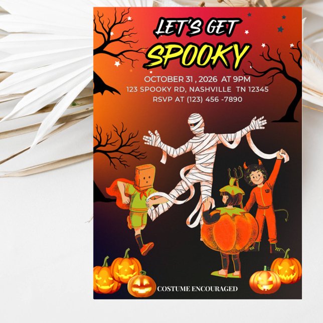 Låt oss få en skräckinjagande Halloween-fest Inbjudningar (Skapare uppladdad)